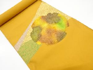 アンティーク　太田長製　獅子狩模様織出し名古屋帯地反物